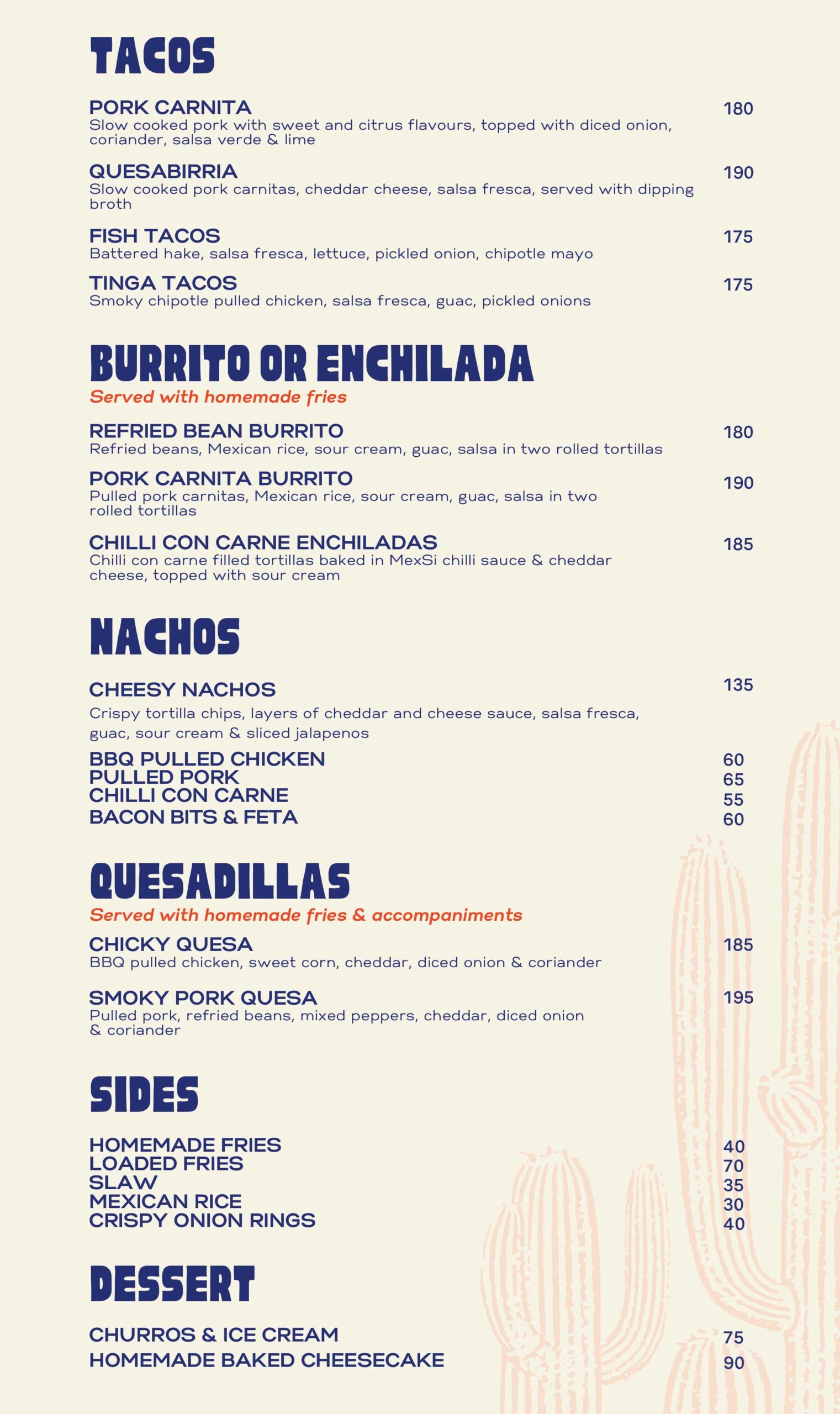 Mex-Si-Can Menu